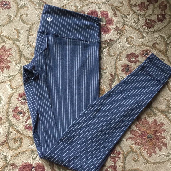 lululemon athletica Pants - Navy blue and white stripe Lulu Leggings